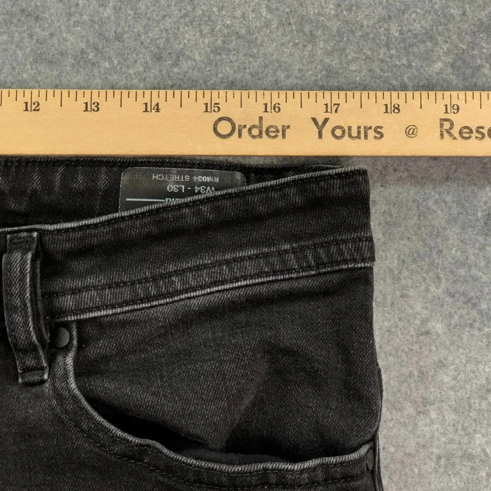 Diesel Thommer Mens Jeans 34x30 (fits 35x29) Black Slim Fit Mid Rise Denim